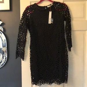 Little black dress!  Knit with slip underneath.